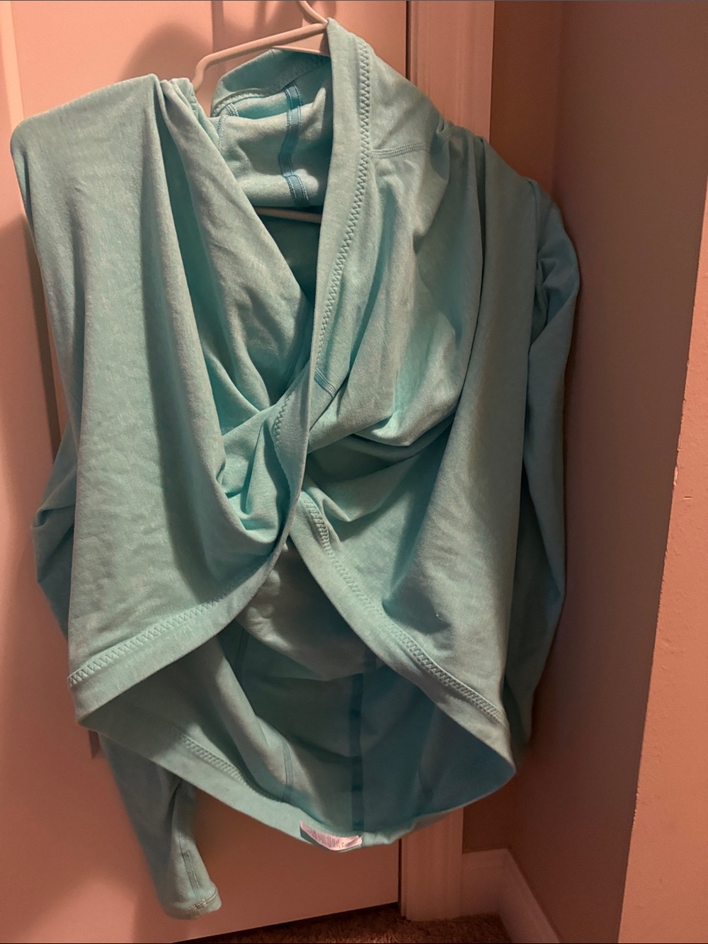 Ivivva by Lululemon Girls size 12-14 Draped Wrap Hoodie Top - Aqua
